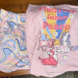 Wonder Nation Pink and Blue Unicorn Pajama Set